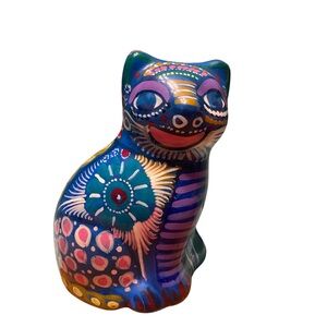 Colorful Ceramic Cat Figurine